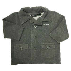 2/$24 💥♻ Calvin Klein jeans Infant Grey Button Down Jacket | Size 6/9m | 205